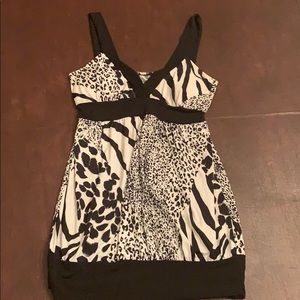 Black & White Animal Print Tank Top
